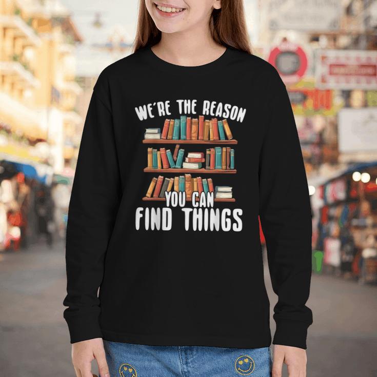 Librarian Reading Books Lover Library Youth Long Sleeve Tee