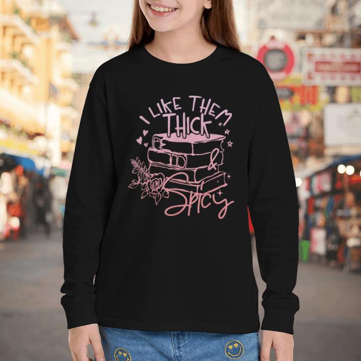 I Like Them Thick And Spicy Booktok Reader Youth Long Sleeve Tee
