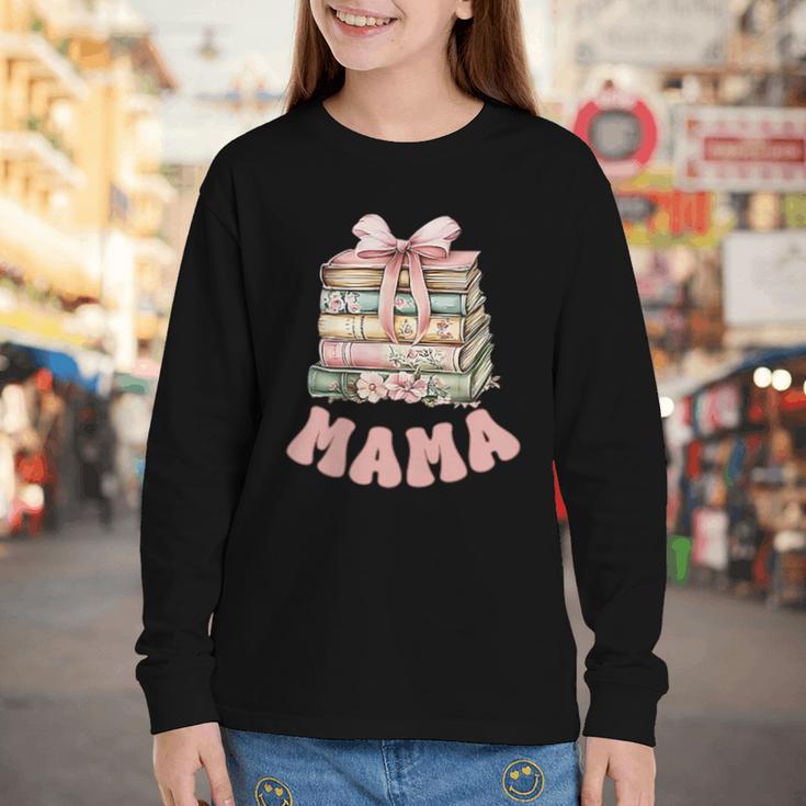 Mama Book First Chapter Birthday Family Matching Party Youth Long Sleeve Tee