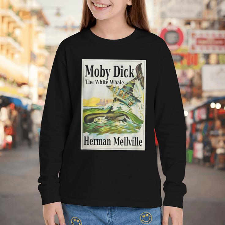 Moby Dick Book Cover Illustration Youth Long Sleeve Tee
