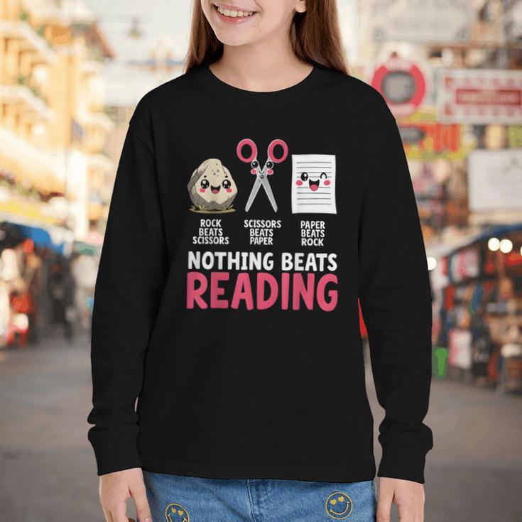 Nothing Beats Reading Rock Paper Scissors Book Lover Library Youth Long Sleeve Tee Nothing Beats Reading Rock Paper Scissors Book Lover Library Youth Long Sleeve Tee