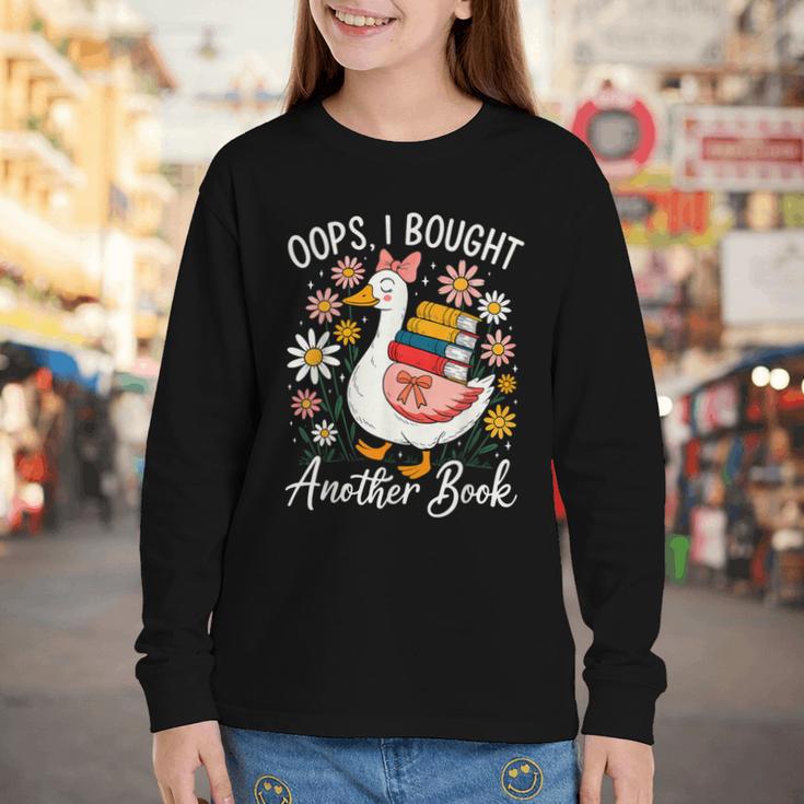 Oops I Bought Another Book Goose Reader Youth Long Sleeve Tee