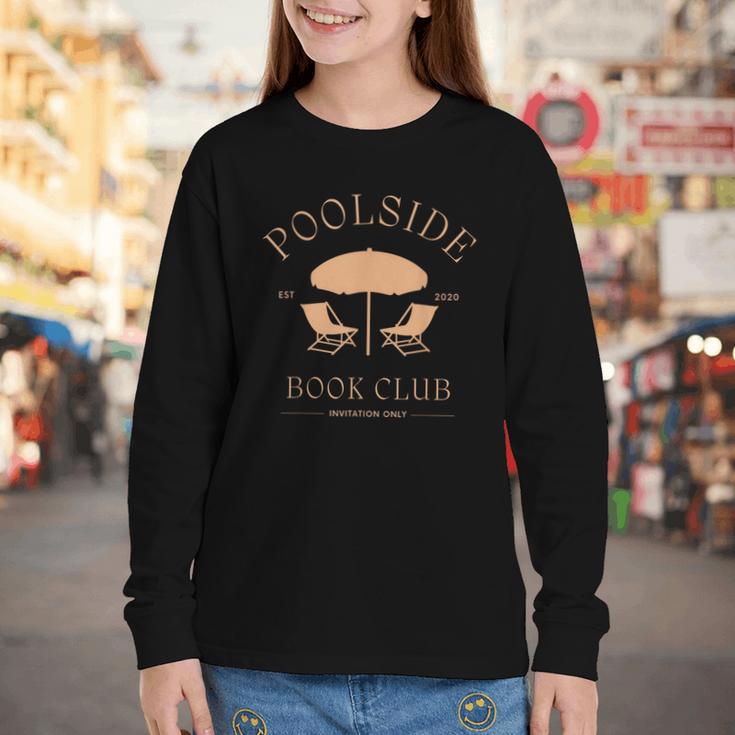 Poolside Book Club Summer Reading Book Lover Swimming Shirt For Men Women Youth Long Sleeve Tee