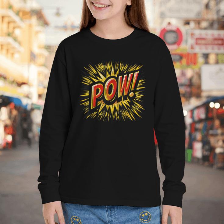 POW Comic Book Retro Artwork – Cartoon Collector Youth Long Sleeve Tee