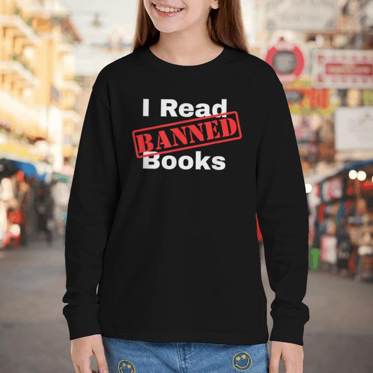 I Read Banned Books Censored Red Stamp Reading Librarian Youth Long Sleeve Tee I Read Banned Books Censored Red Stamp Reading Librarian Youth Long Sleeve Tee