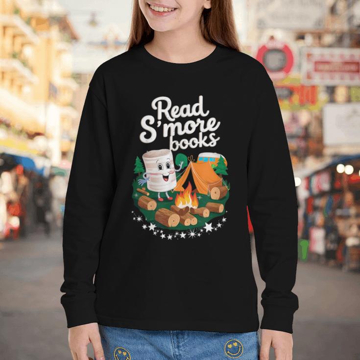 Read S'More Books Around Campfire National Book Week Youth Long Sleeve Tee Read S'More Books Around Campfire National Book Week Youth Long Sleeve Tee