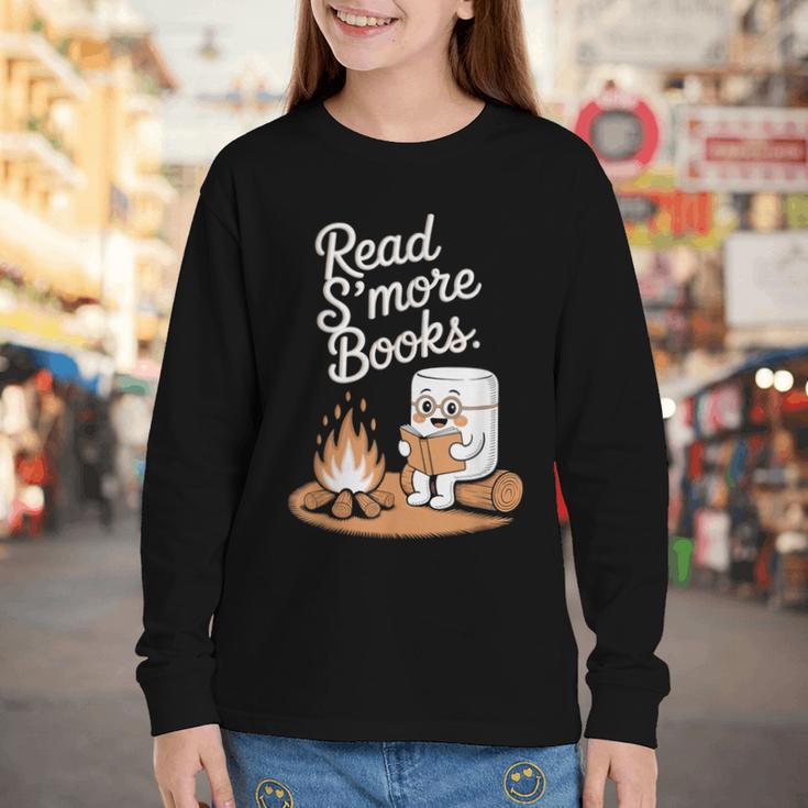 Read S'More Books Camping Outdoors Reading Campfire Smores Youth Long Sleeve Tee Read S'More Books Camping Outdoors Reading Campfire Smores Youth Long Sleeve Tee