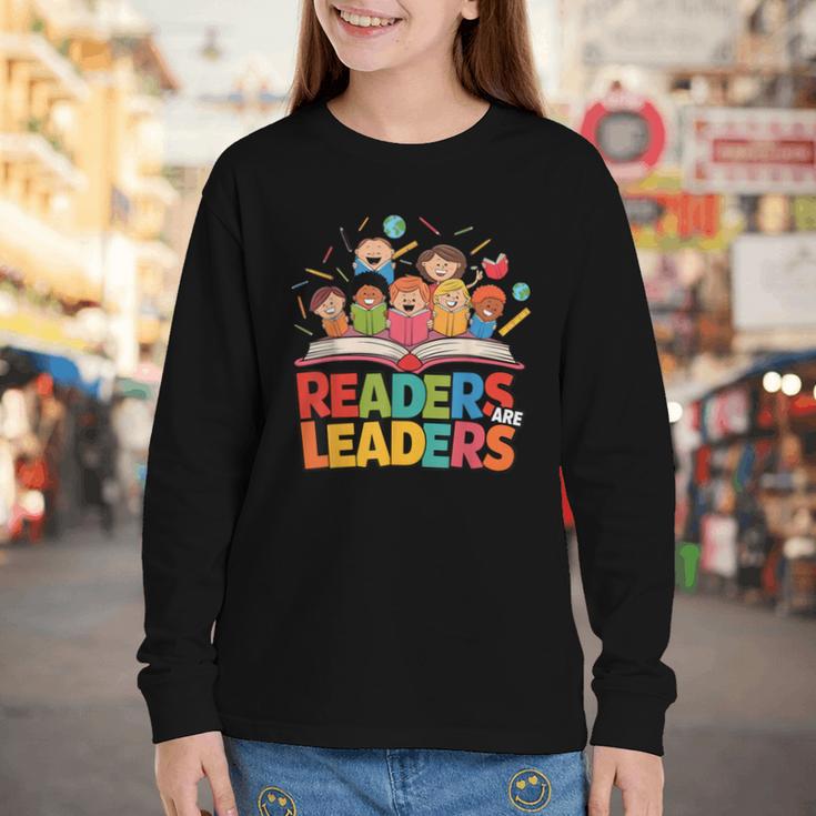 Readers Are Leaders Motivational Reading Book Quote Youth Long Sleeve Tee