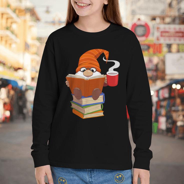 Reading Lover Book Graphic Gnome Youth Long Sleeve Tee