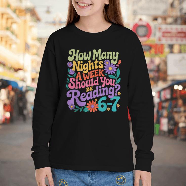 Reading Six Seven Meme Book Lover 67 Teacher 6 7 Youth Long Sleeve Tee Reading Six Seven Meme Book Lover 67 Teacher 6 7 Youth Long Sleeve Tee