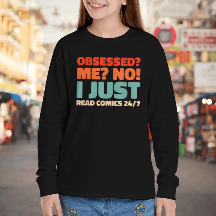 Retro Superheroes Art Graphic Novels Vintage Comic Books Youth Long Sleeve Tee