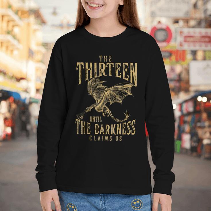 Retro Vintage The Thirteen Until The Darkness Claims Us Book Youth Long Sleeve Tee