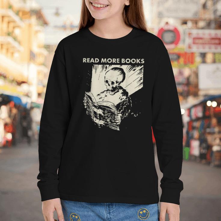 Skeleton Read More Books Youth Long Sleeve Tee