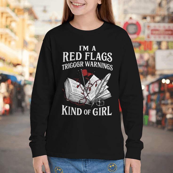 Spicy Book Reader Morally Gray Dark Romance Bookish Youth Long Sleeve Tee