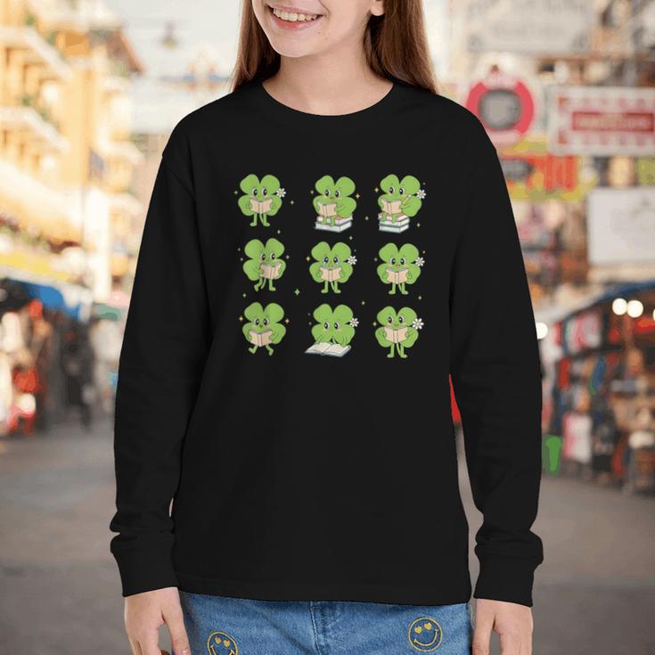 Teacher Reading Shamrock St Patrick’s Day Book Lover Kids Youth Long Sleeve Tee Teacher Reading Shamrock St Patrick’s Day Book Lover Kids Youth Long Sleeve Tee