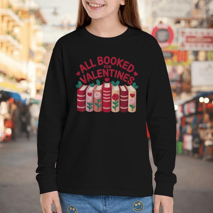 Valentines All Booked For Valentine Book Lover Teacher Youth Long Sleeve Tee