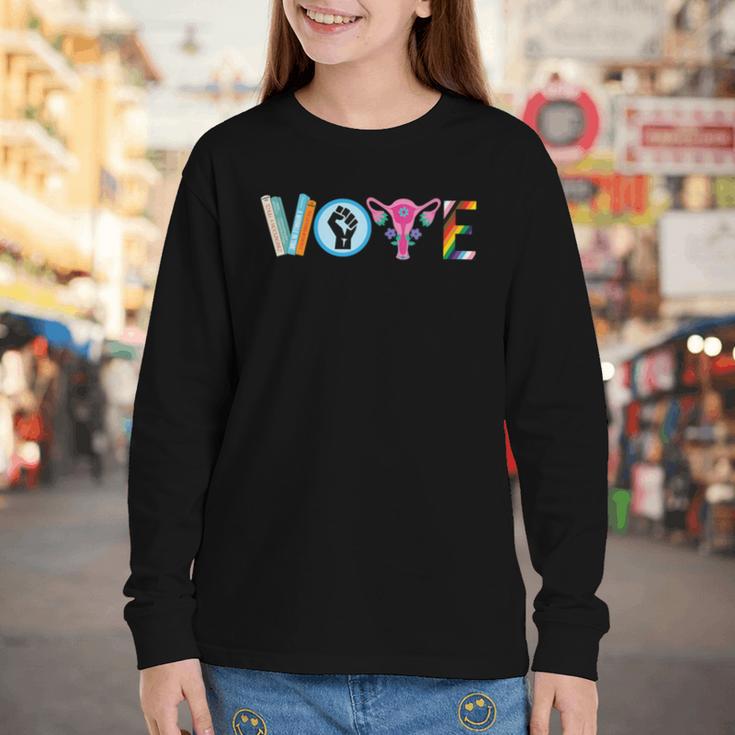 Vote Reproductive Right BLM Political Activism Lgbtq Book Youth Long Sleeve Tee Vote Reproductive Right BLM Political Activism Lgbtq Book Youth Long Sleeve Tee
