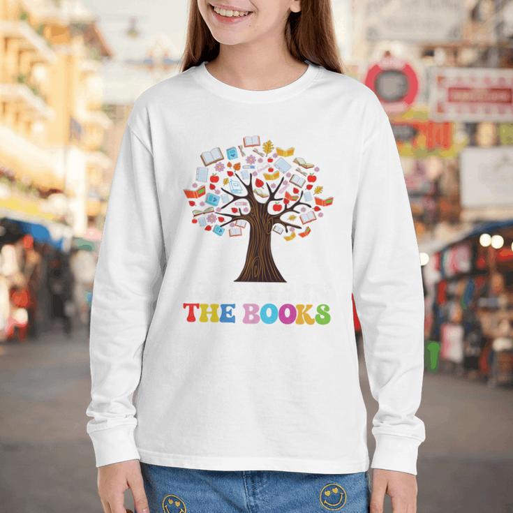 100 Days In The Books Reading Teacher 100th Day Of School Premium Tri-Blend Youth Long Sleeve Tee