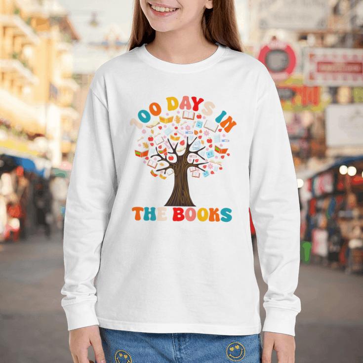 100 Days In The Books Reading Teacher 100th Day Of School Premium Youth Long Sleeve Tee 100 Days In The Books Reading Teacher 100th Day Of School Premium Youth Long Sleeve Tee