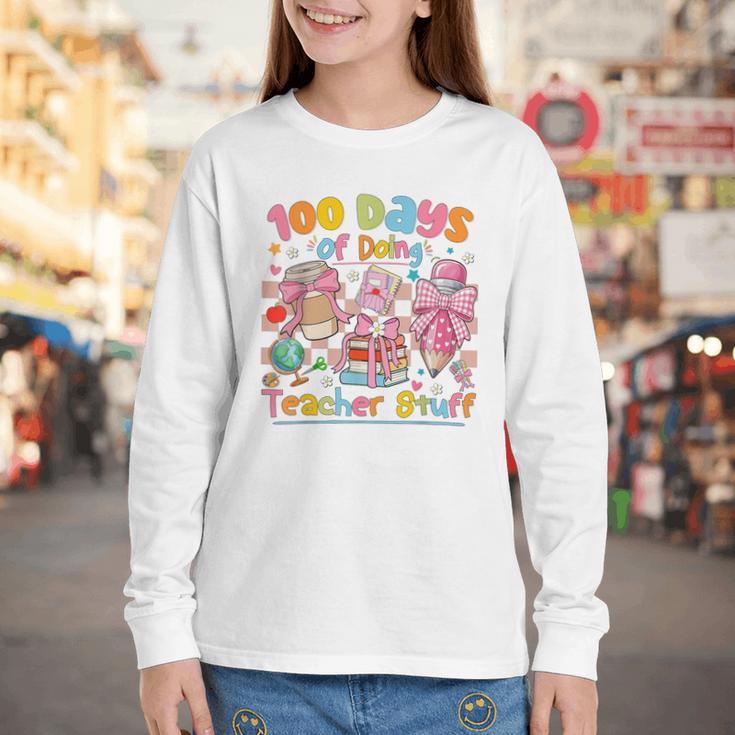 100th Day Of School Teacher 100 Days Coffee Books Youth Long Sleeve Tee 100th Day Of School Teacher 100 Days Coffee Books Youth Long Sleeve Tee