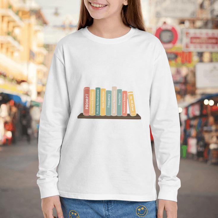 Applied Behavior Analysis Book Wildflower ABA RBT Therapist Youth Long Sleeve Tee
