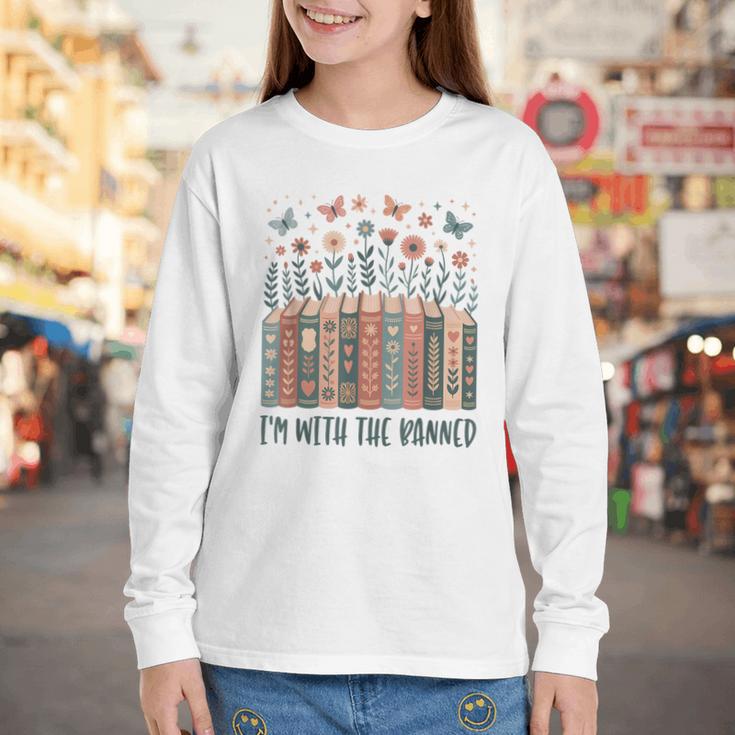 Im With The Banned Book Readers Librarian Read Banned Books Youth Long Sleeve Tee