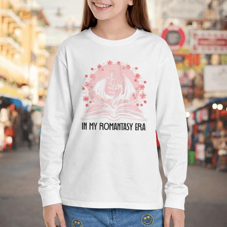 Book Dragon In My Fantasy Era Romantasy Bookish Books Lovers Youth Long Sleeve Tee