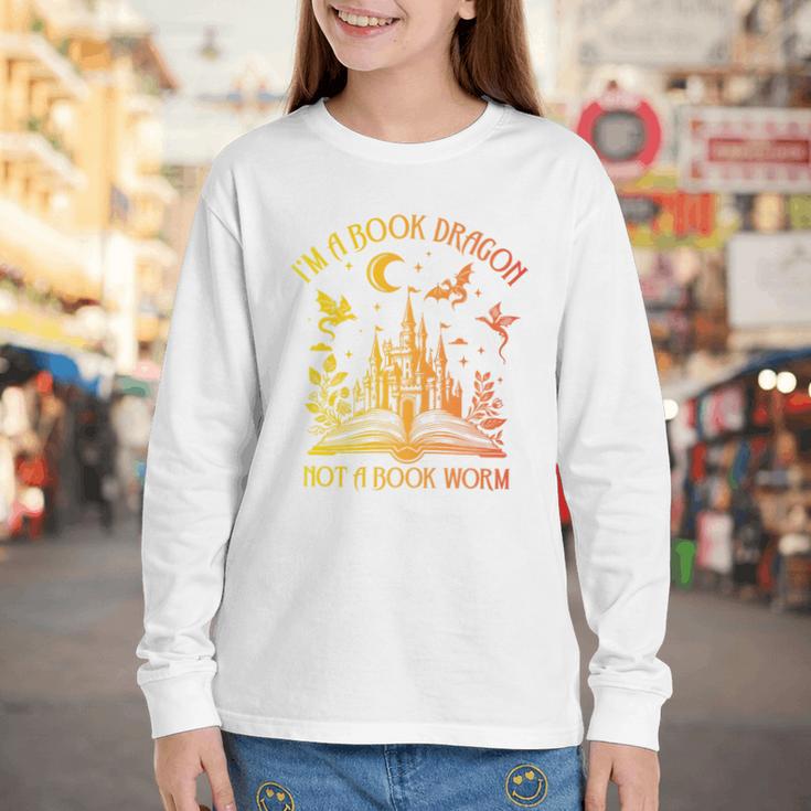 Book Dragon Not Book Worm Premium Youth Long Sleeve Tee