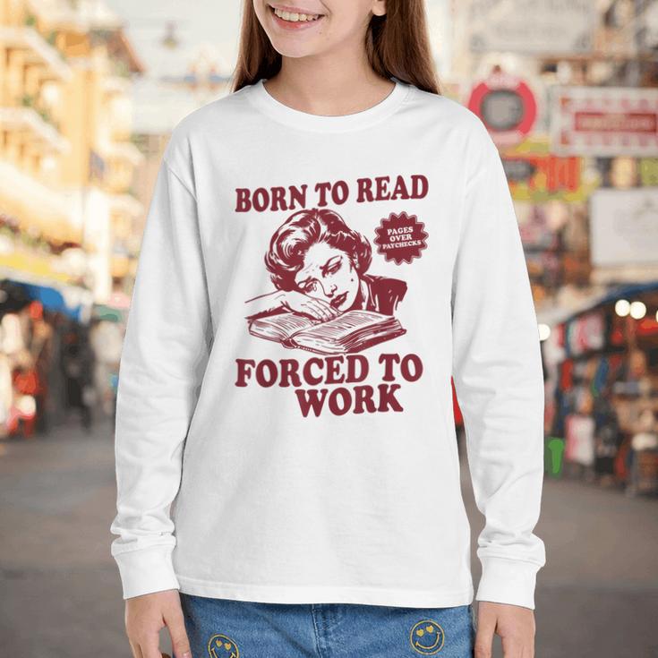 Book Readers Forced To Work Sadness Youth Long Sleeve Tee