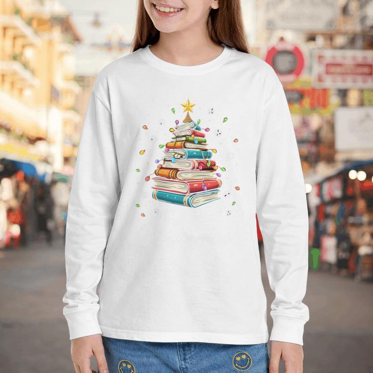 All Booked For Christmas Book Christmas Book Lover Librarian Youth Long Sleeve Tee