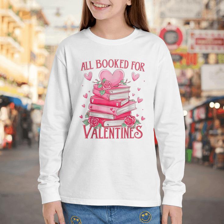 All Booked For Valentine Books Lover Teacher Floral Youth Long Sleeve Tee All Booked For Valentine Books Lover Teacher Floral Youth Long Sleeve Tee