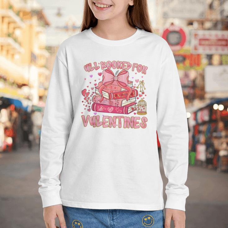 All Booked For Valentines Book Lovers Teacher Kid Valentines Youth Long Sleeve Tee