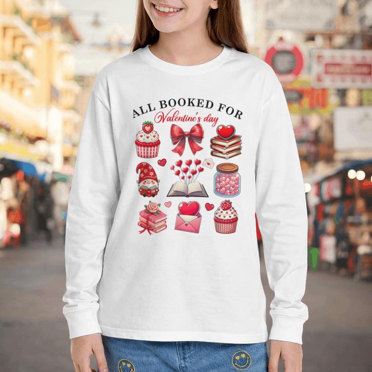 All Booked For Valentine's Day Book Lover Bookworm Bookish Youth Long Sleeve Tee All Booked For Valentine's Day Book Lover Bookworm Bookish Youth Long Sleeve Tee