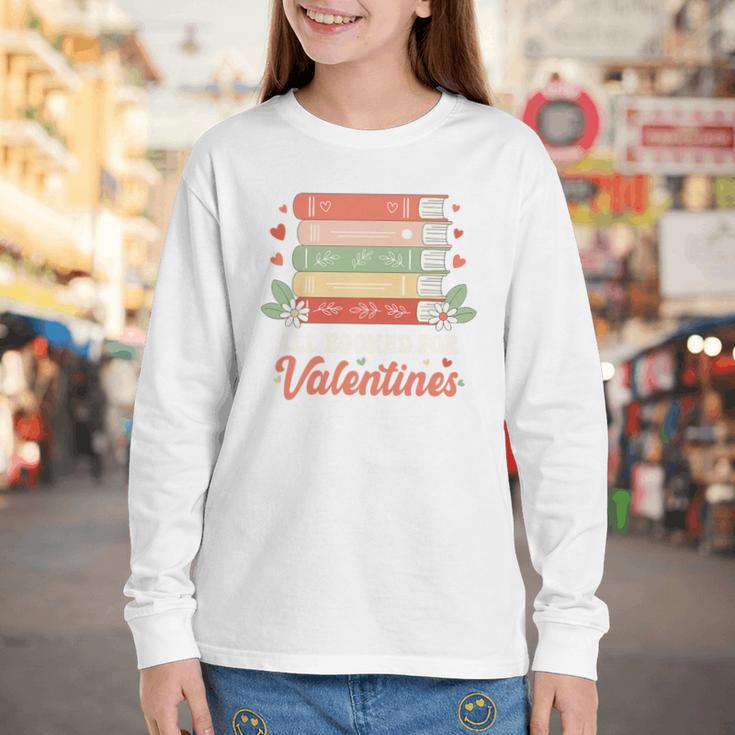 All Booked For Valentines Retro Book Lover Teacher Bookworm Premium Tri-Blend Youth Long Sleeve Tee