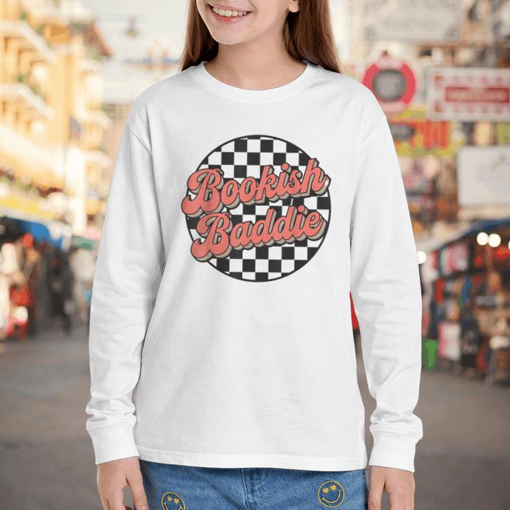 Bookish Baddie Retro Aesthetic Typography Youth Long Sleeve Tee Bookish Baddie Retro Aesthetic Typography Youth Long Sleeve Tee