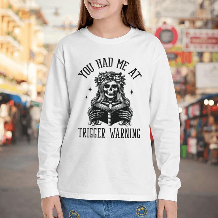 Buy Me Books And Tell Me To STFUATTDLAGG Outfits Spicy Smutty Book Reader You Had Me At Trigger Warning Youth Long Sleeve Tee Buy Me Books And Tell Me To STFUATTDLAGG Outfits Spicy Smutty Book Reader You Had Me At Trigger Warning Youth Long Sleeve Tee