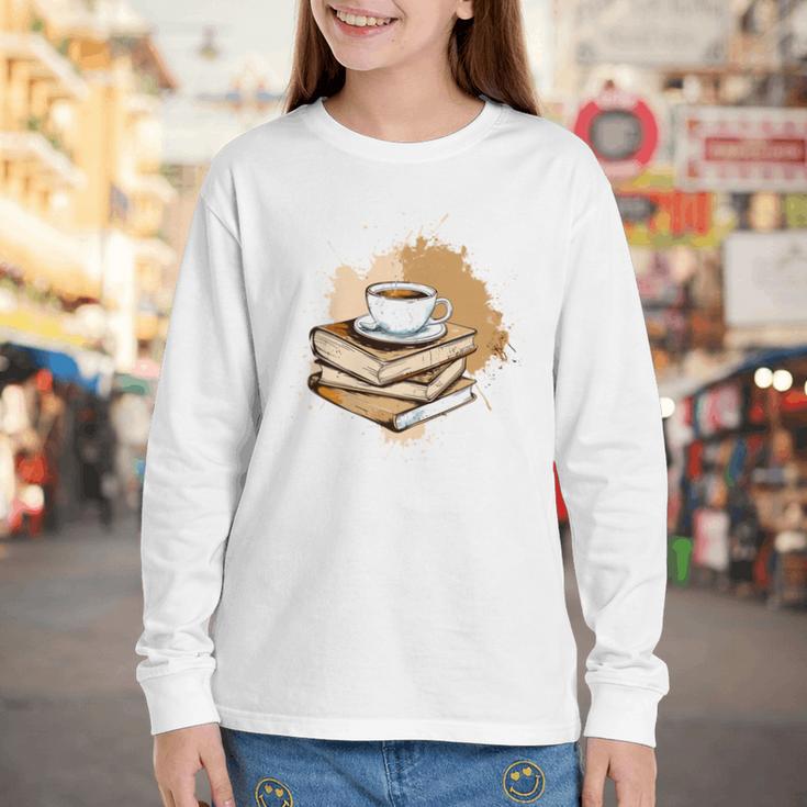 Coffee And Books Adult Books Lover Reading Youth Long Sleeve Tee Coffee And Books Adult Books Lover Reading Youth Long Sleeve Tee