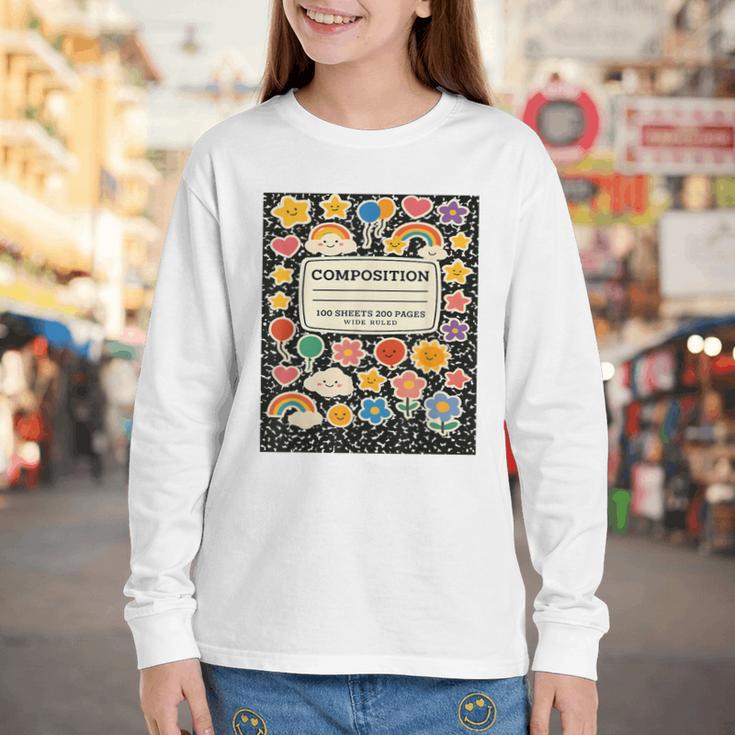 Composition Notebook Costume Teacher Matching Halloween Book Youth Long Sleeve Tee Composition Notebook Costume Teacher Matching Halloween Book Youth Long Sleeve Tee