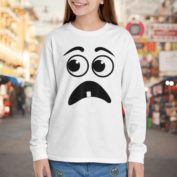 Creepy Face Carrot Halloween Book Character Costume Youth Long Sleeve Tee