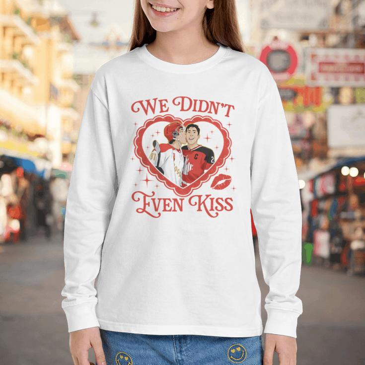 We Didn't Even Kiss Hockey Romance Book Youth Long Sleeve Tee