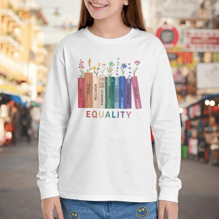 Equality Flower Books Equal Rights Social Justice Feminist Youth Long Sleeve Tee Equality Flower Books Equal Rights Social Justice Feminist Youth Long Sleeve Tee