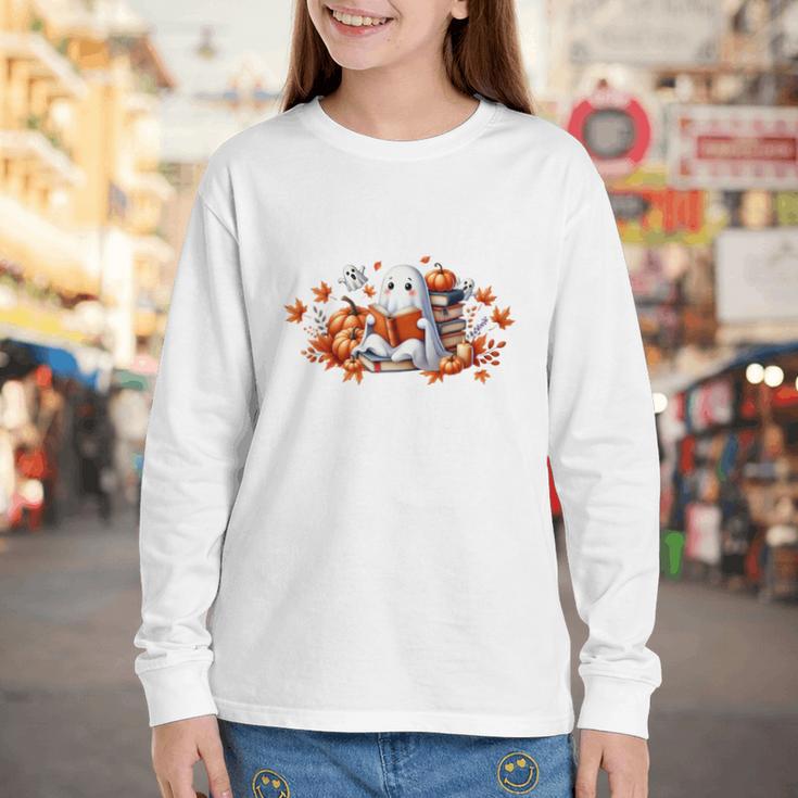 Halloween Book Lover Ghost Witch Books & Pumpkins Youth Long Sleeve Tee Halloween Book Lover Ghost Witch Books & Pumpkins Youth Long Sleeve Tee