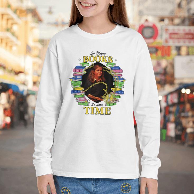 Harry Potter Hermione So Many Books So Little Time Portrait Youth Long Sleeve Tee