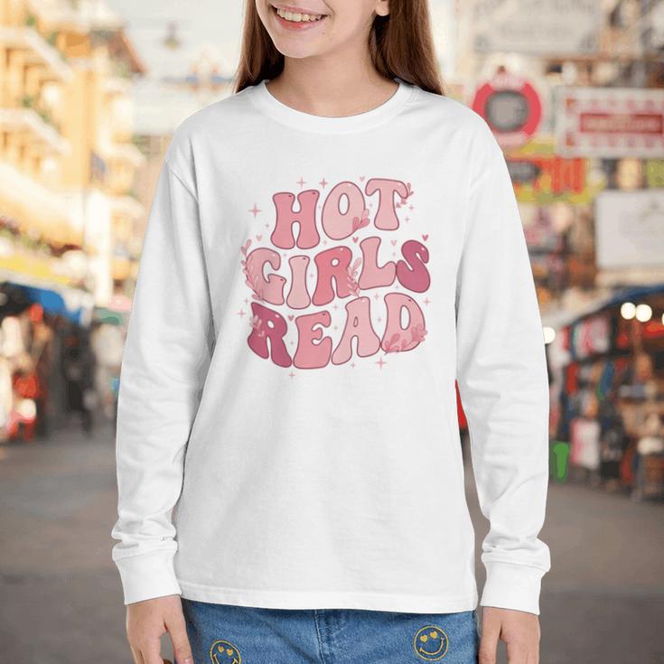 Hot Girls Read Cute Book Lover Reading Club Youth Long Sleeve Tee