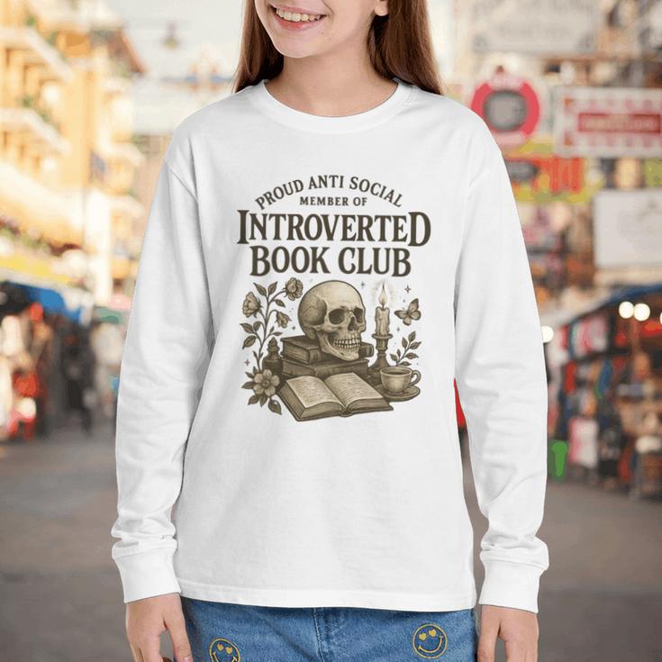 Introverted Book Club Member Anti Social Reader Youth Long Sleeve Tee