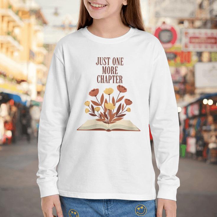 Just One More Chapter Book Lovers Floral Youth Long Sleeve Tee