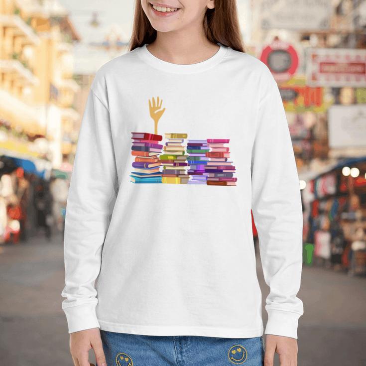 Librarian I'm Okay Book Reader Library Book Youth Long Sleeve Tee