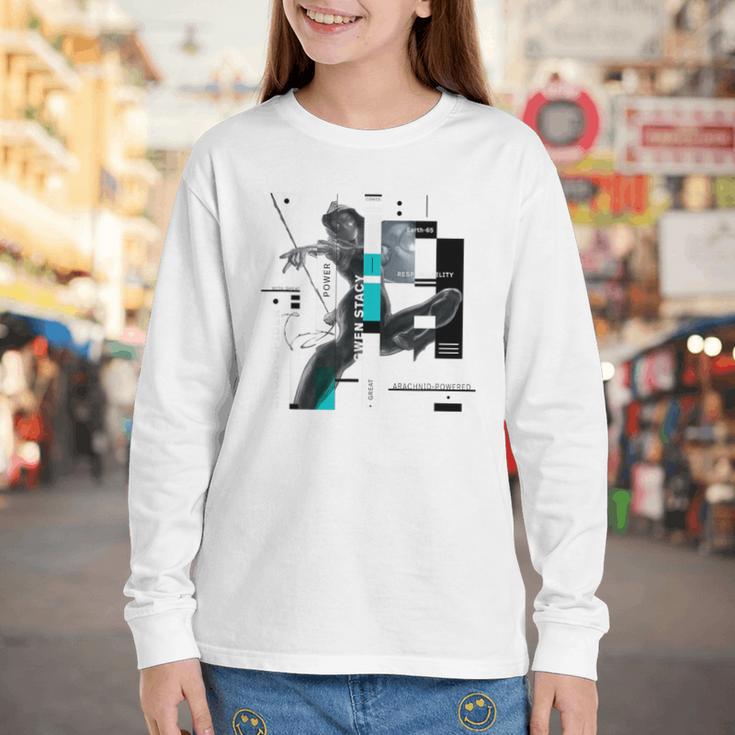Marvel Spider-Man Gwen Stacy Responsibility Book Covers Youth Long Sleeve Tee