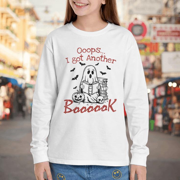 Oops I Got Another Book Boo Ghost Read Book Youth Long Sleeve Tee