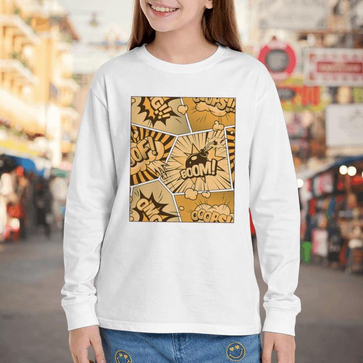 Orange Comic Book Orange Color Graphic Premium Tri-Blend Youth Long Sleeve Tee